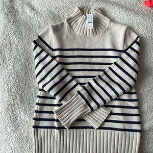 jcrew womens cotton striped turtleneck sweater